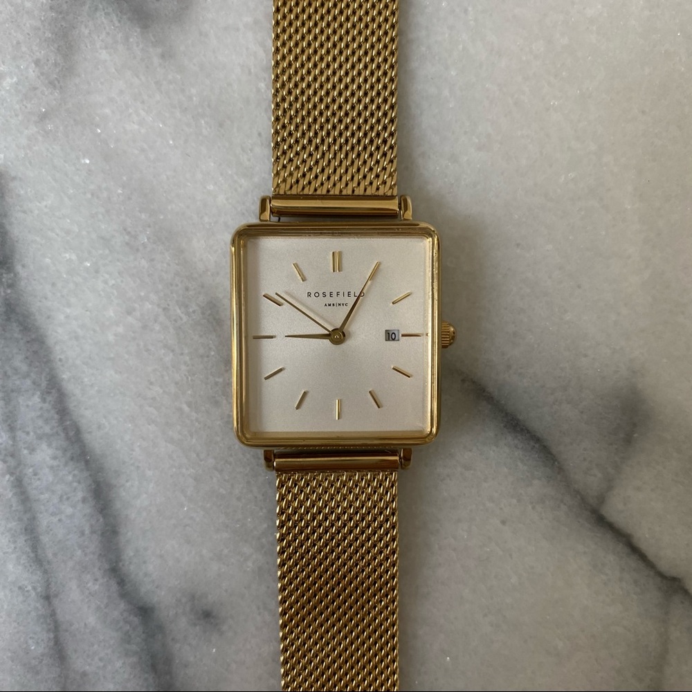 Rosefield The Boxy Gold Watch